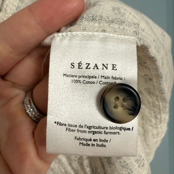 Sezane Floral Print Ruffle Square Neck blouse Top- size 6 - Picture 4 of 6